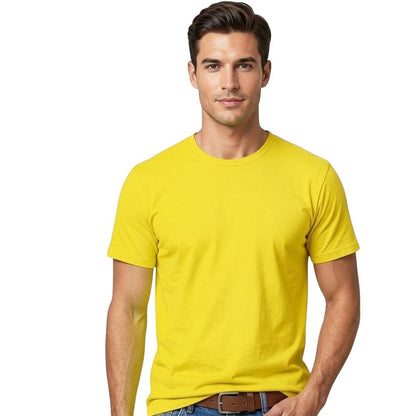 Toptan Bez Çanta orange crew neck t-shirt, 100% cotton, regular fit, plain design.