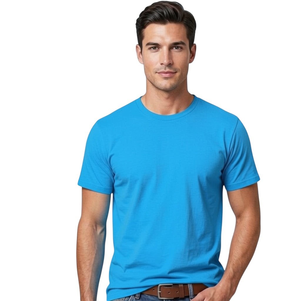 Toptan Bez Çanta orange crew neck t-shirt, 100% cotton, regular fit, plain design.