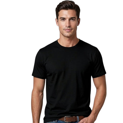 Toptan Bez Çanta orange crew neck t-shirt, 100% cotton, regular fit, plain design.