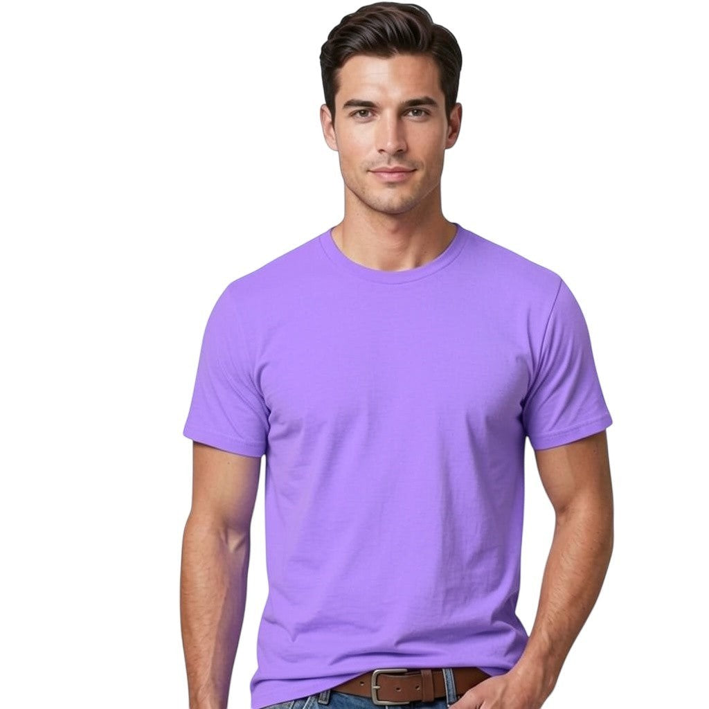 Toptan Bez Çanta orange crew neck t-shirt, 100% cotton, regular fit, plain design.
